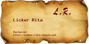 Licker Rita névjegykártya