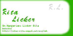 rita licker business card